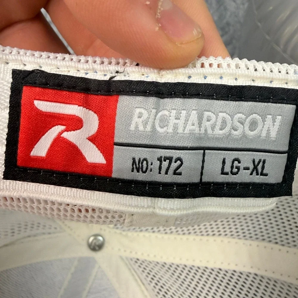 Richardson 172 Trucker Hat Light Blue White Mesh IP Logo Cap LG-XL